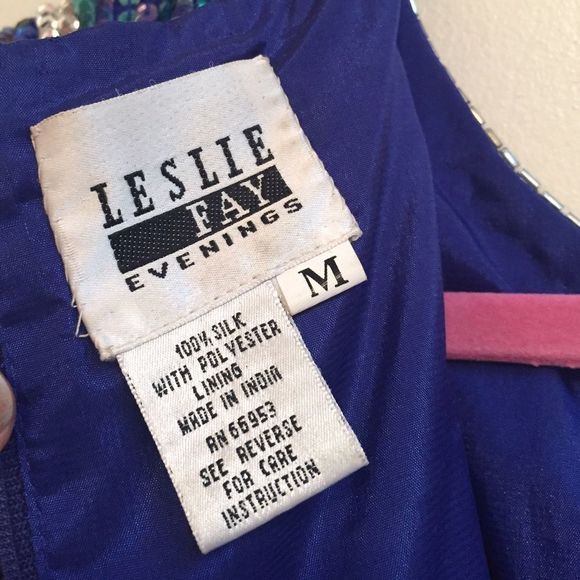 Leslie Fay Evenings 100% Silk Beaded Sequined Top M - Picture 2 of 5